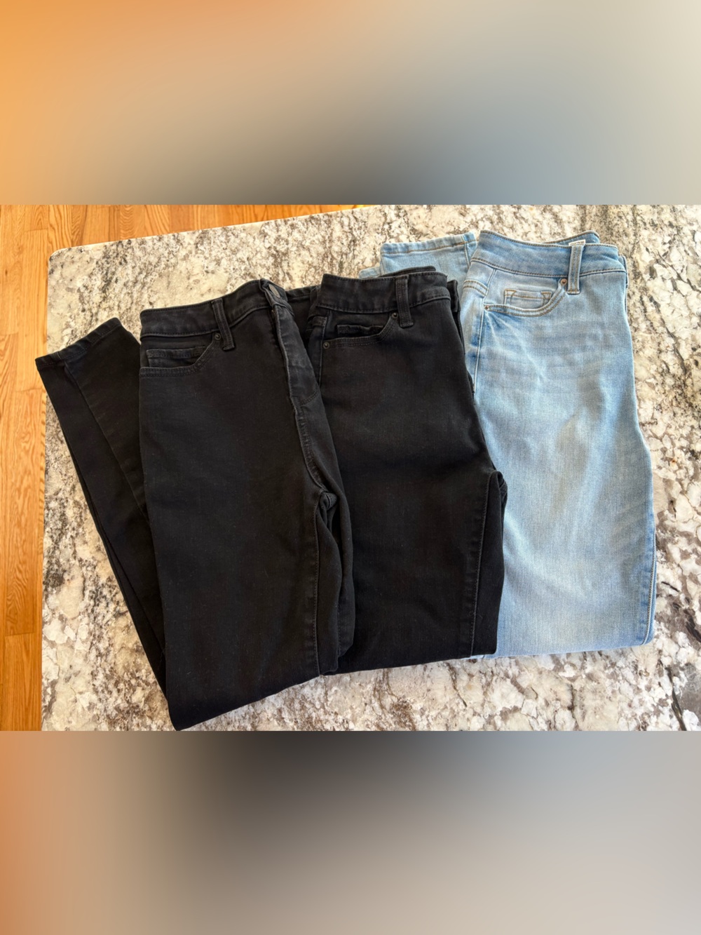 Time and Tru High Rise Skinny Jeans Bundle  - Black and Light Wash